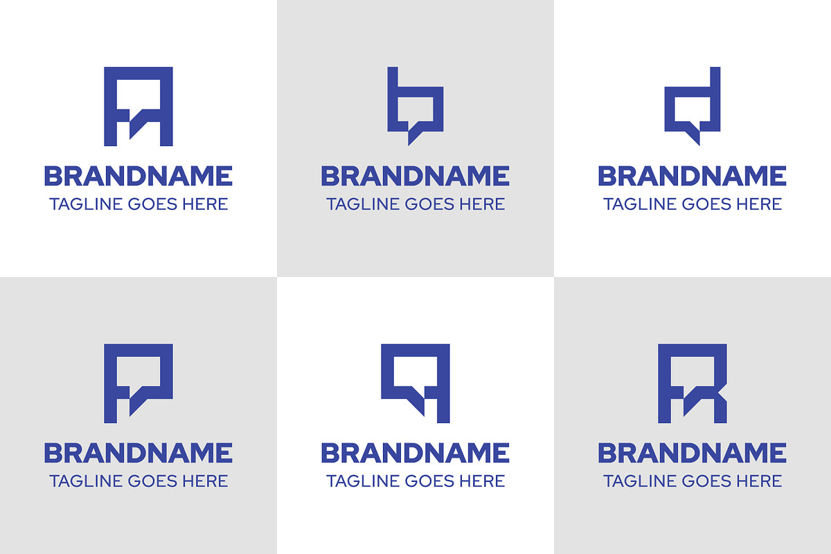 Letter A B D P Q R Chat Simple Logo, a Branding & Logo Template by Pray Art Design Studio