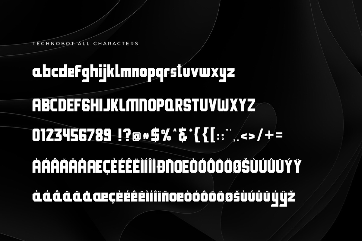 Technobot Font, a Symbol Font by Bluestype Studio (Photo 6 of 6)