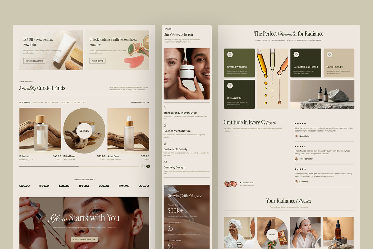 Elegant Skincare E-Commerce Website, an UI Kit Template by peterdraw (Photo 4 of 7)