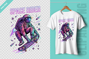 80s Synthwave Space Skateboard PNG, an Object Illustration by zahidhossainalif