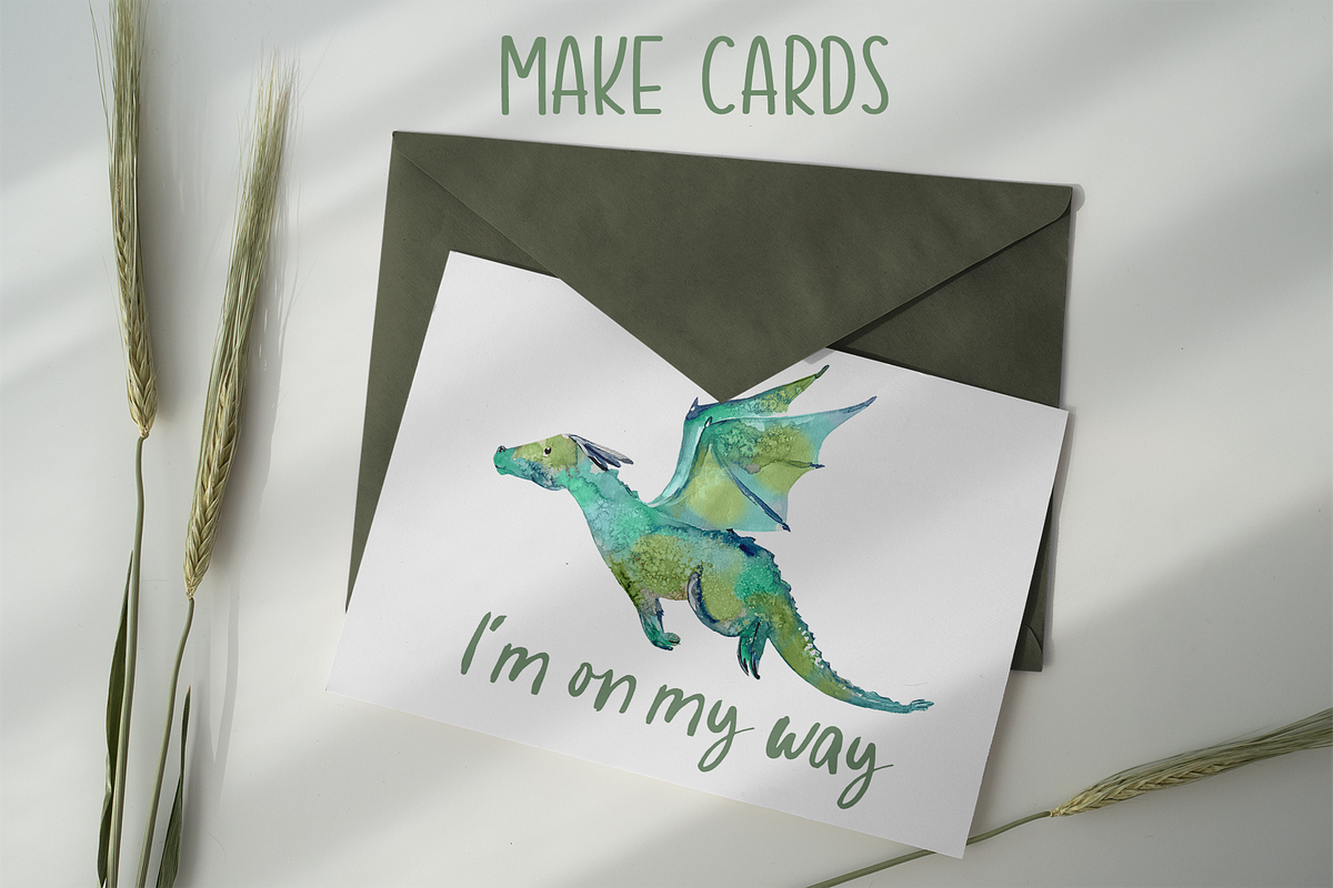 Cute Colored Dragons - Clip Art Set, an Illustration by Tati Bordiu (Photo 3 of 4)