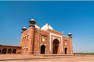 The kau ban mosque at the taj mahal complex agra india stock photo, an Architecture Photo by Leonid Andronov