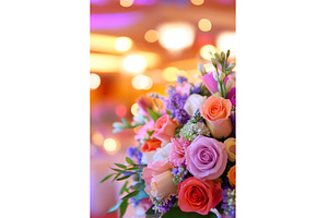 Floral arrangement featuring roses, a Background Photo by Lermont51