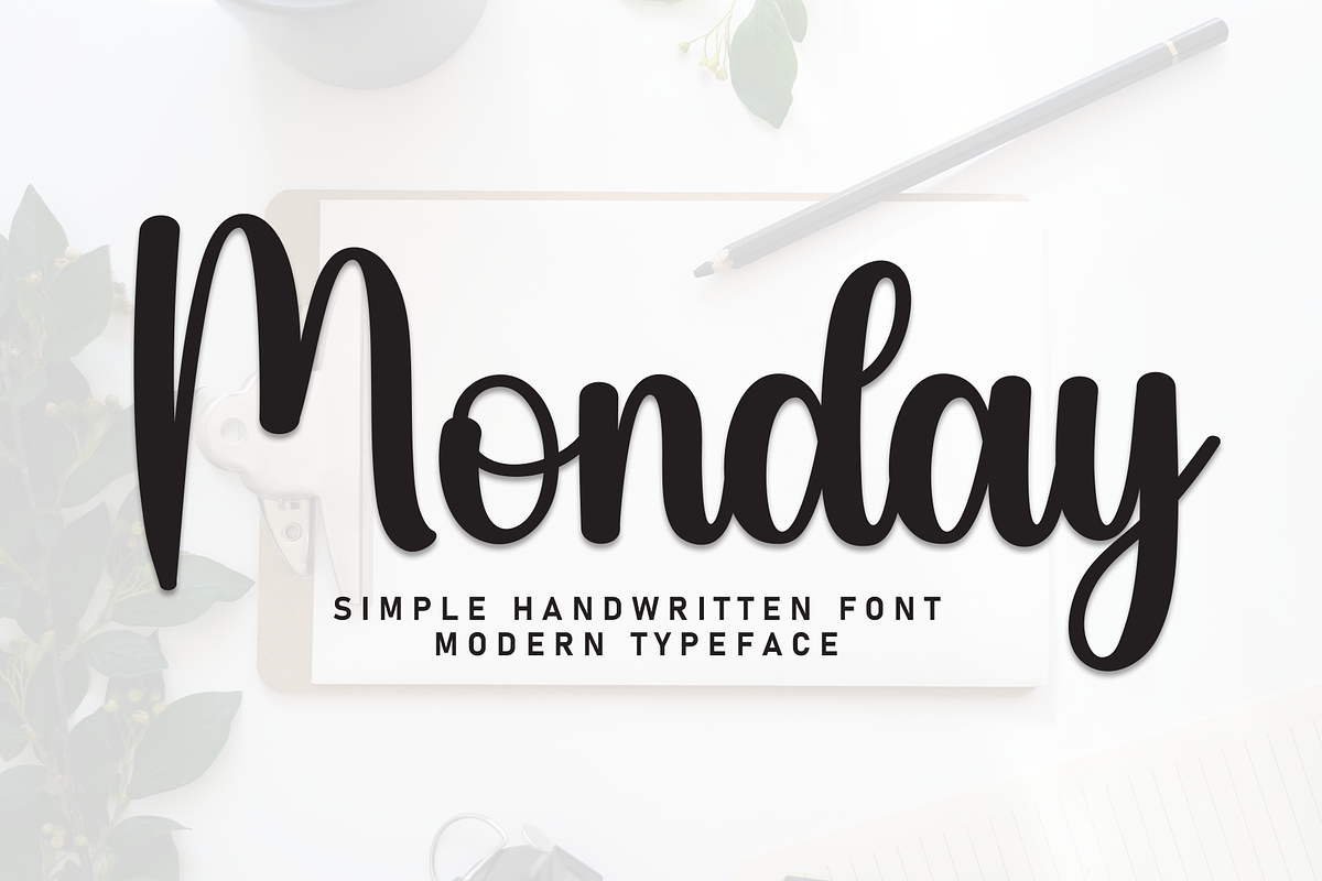 Monday | Script Font, a Handwritten Font by Scratchones (Photo 1 of 8)