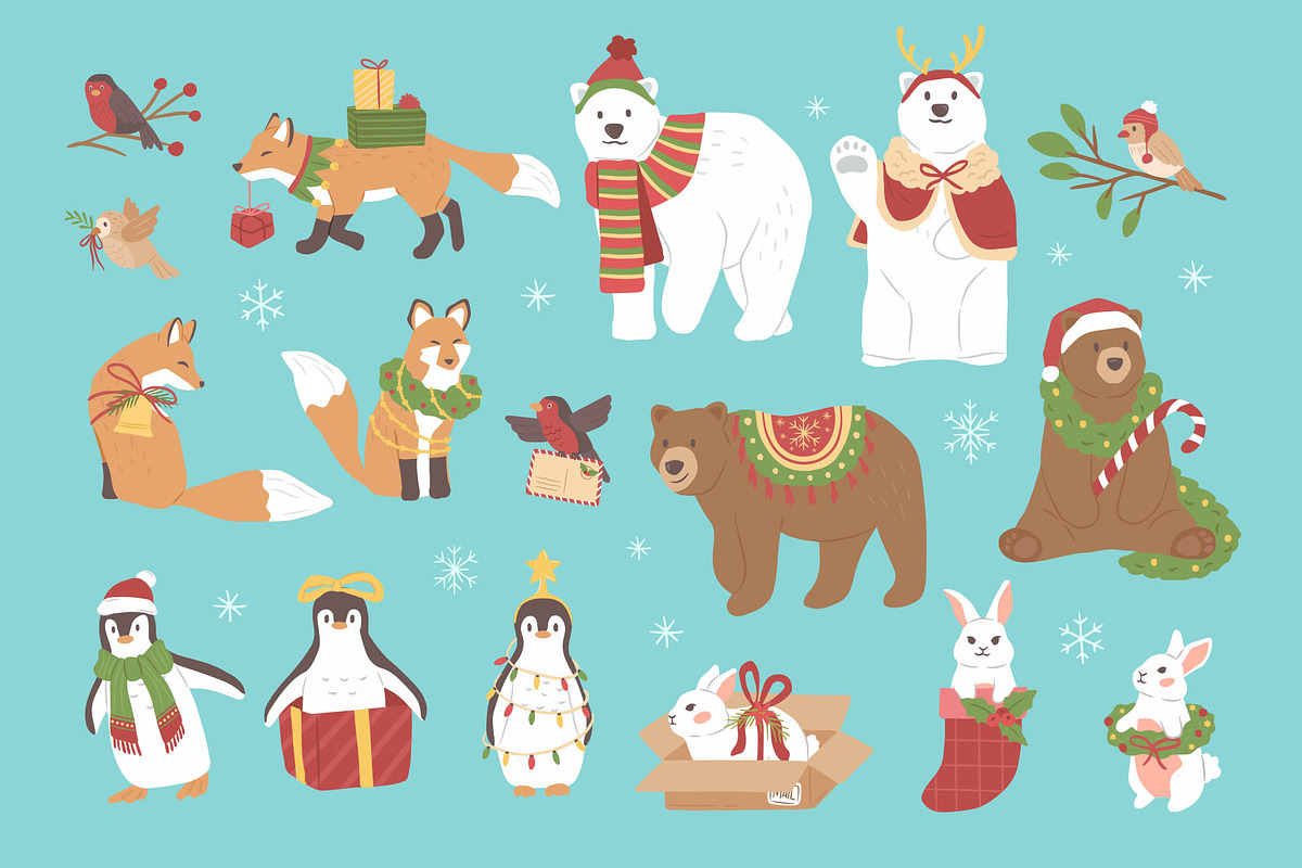 Christmas Animals Illustrations, a Graphic by CreativeChristiana (Photo 5 of 8)