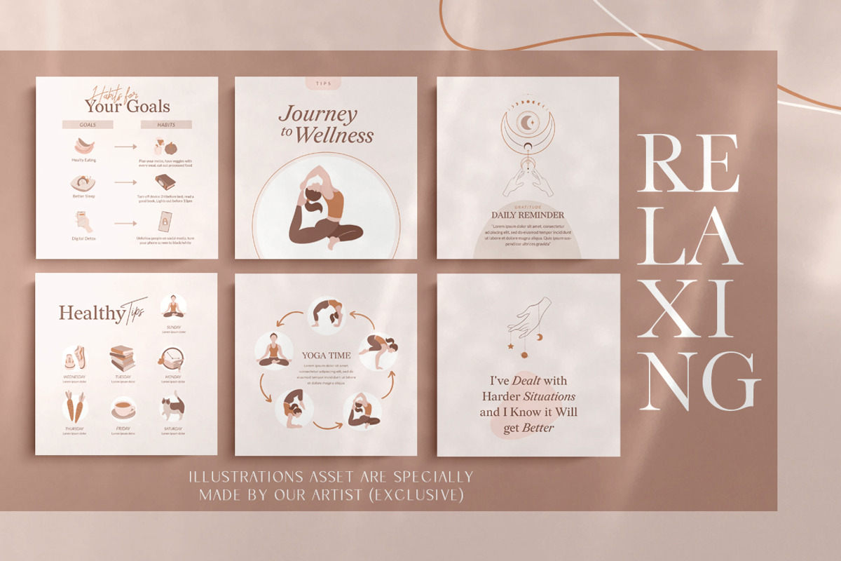 Wellness Instagram Creator CANVA PS, a Social Media Template by Eviory (Photo 12 of 48)