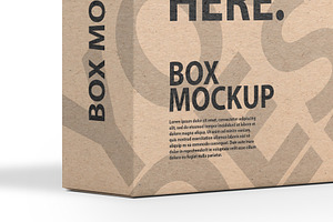 Cardboard Box With Handle PSD Mockup