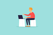 People with computers and laptops, a Person Illustration by Podis (Thumbnail 8 of 9)