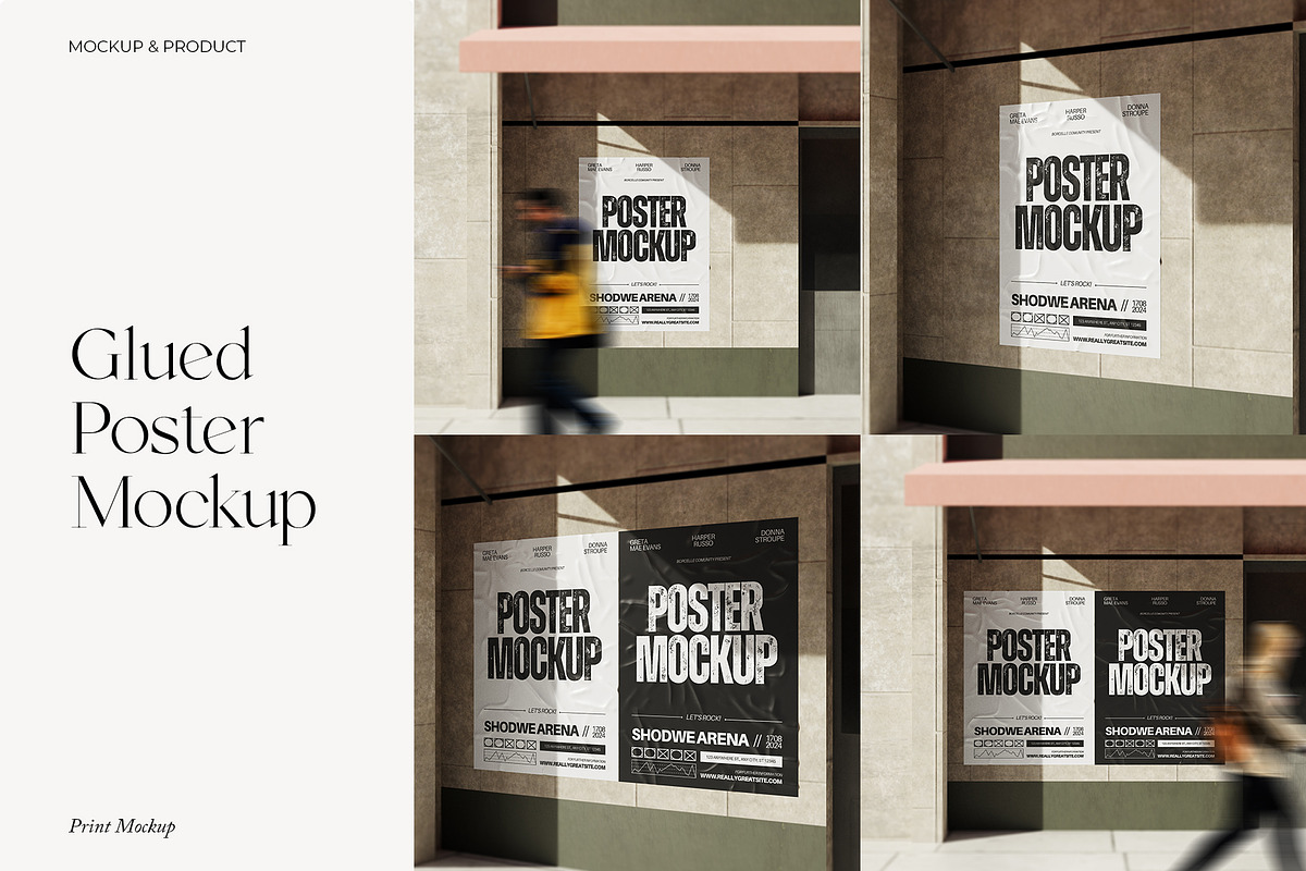 Glued Poster Mockup, a Product Mockup by Momogi (Photo 1 of 6)