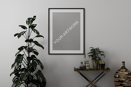 interior wall frame mockup