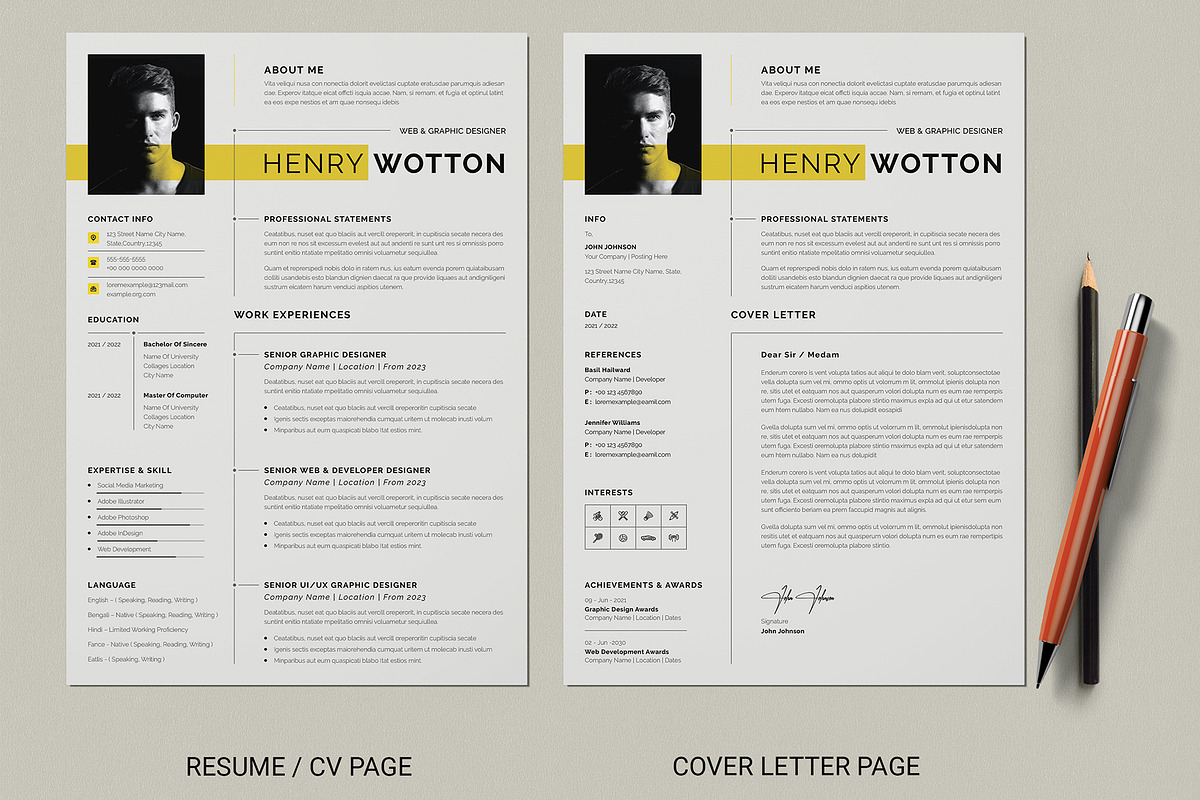 Professional Resume C/V Template, a Resume Template by Cleffon_Graphic_Studio (Photo 3 of 4)