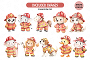 Firefighter Animals Clipart, an Animal Illustration by TatiMockup (Thumbnail 2 of 7)
