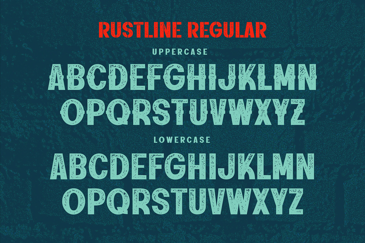 Rustline a Distressed Font, a Sans Serif Font by Rasiorise Studio (Photo 5 of 12)