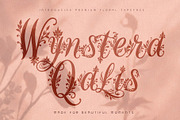 WynsteraQalis Decorative Floral font, a Script Font by HypeWorksCo (Thumbnail 1 of 24)