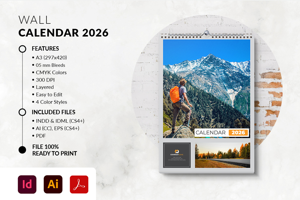 A3 Wall Calendar 2026 Printable preview 4