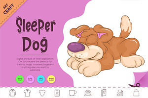 Sleeper Cartoon Dog. Clipart