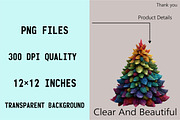 Colorful Christmas Tree Clipart  Bun, an Illustration by SVGArt (Thumbnail 3 of 8)