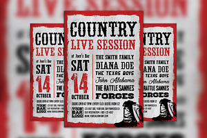 Country Live Session Flyer Template