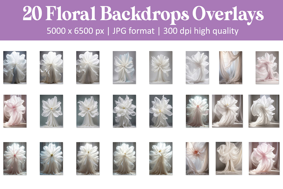 Floral Maternity Backdrops, an Object Graphic by DreamyOverlay (Photo 4 of 4)