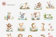 Safari Nursery Watercolor Clipart, an Animal Illustration by Pattern + watercolor (Thumbnail 2 of 11)