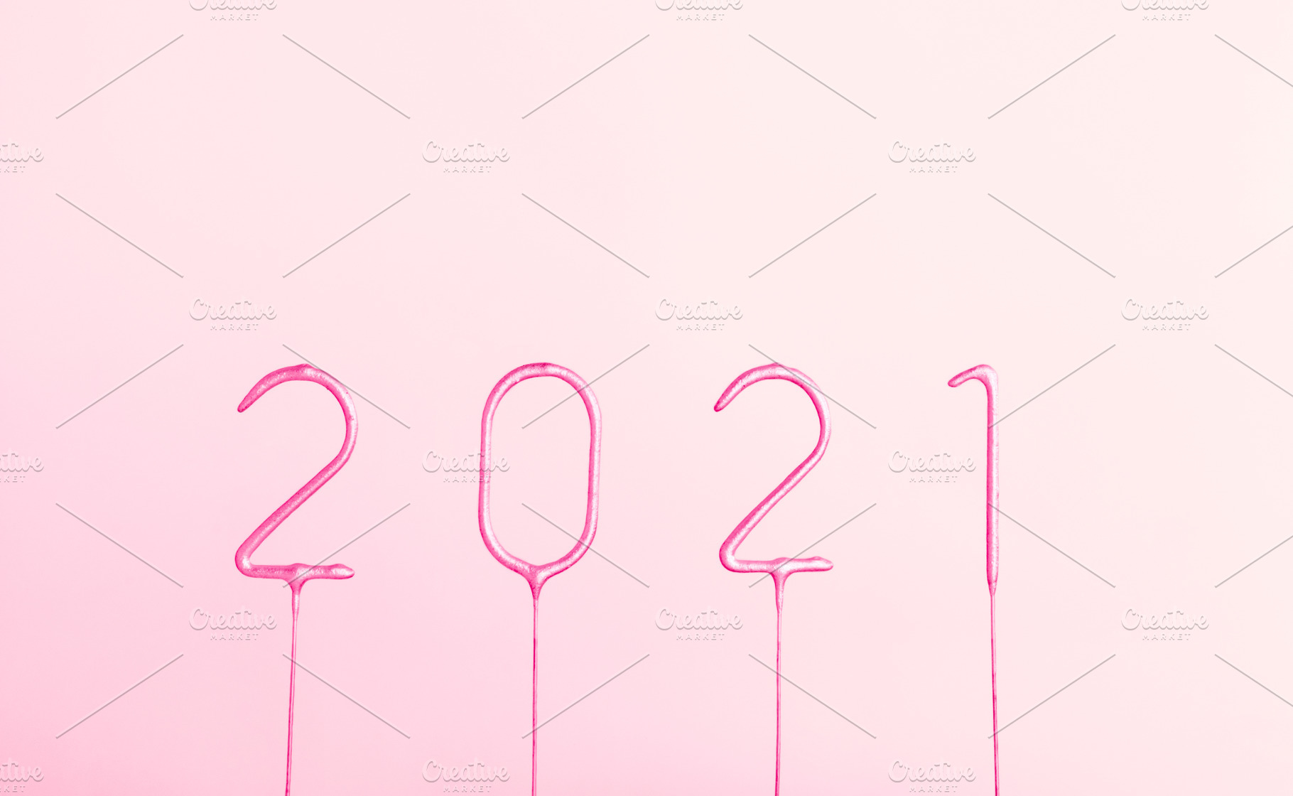 2021 New year pink numbers on pink, a Holiday Photo by Olha Kozachenko