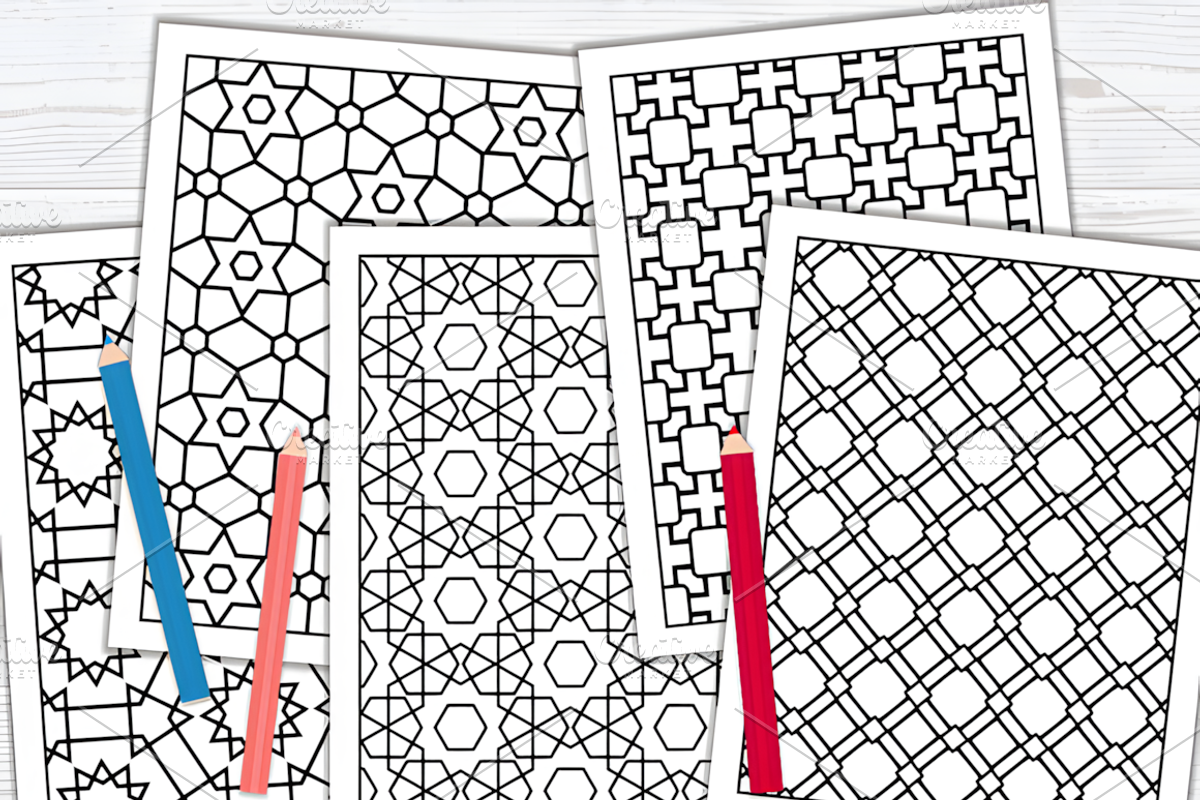 40 Peaceful Pattern Coloring Pages, a Pattern Graphic by Design Station (Photo 4 of 6)
