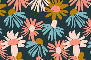 9 Floral Abstract Seamless Patterns.