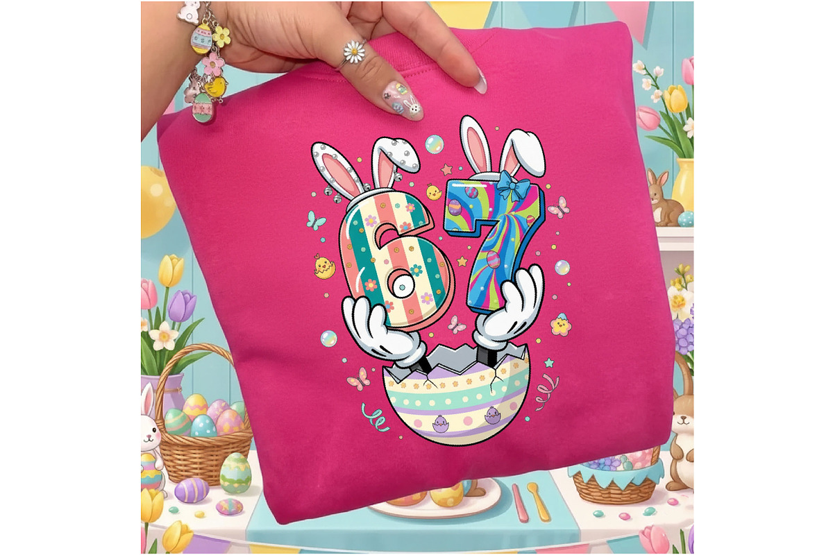Funny 67 Easter Bunny Ears PNG, an Illustration by Designking (Photo 6 of 6)