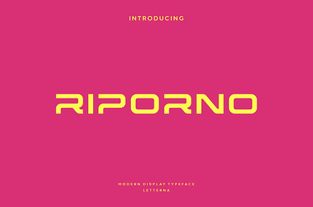 Riporno - Modern Futuristic Typeface, a Sans Serif Font by Letterna