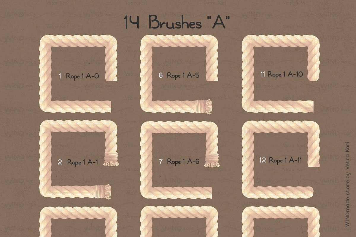 vector 28 brushes of Rope (AI) preview 3