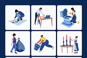Cleaning Illustration Art Set, a Work Illustration by Creative Stall (Thumbnail 7 of 9)