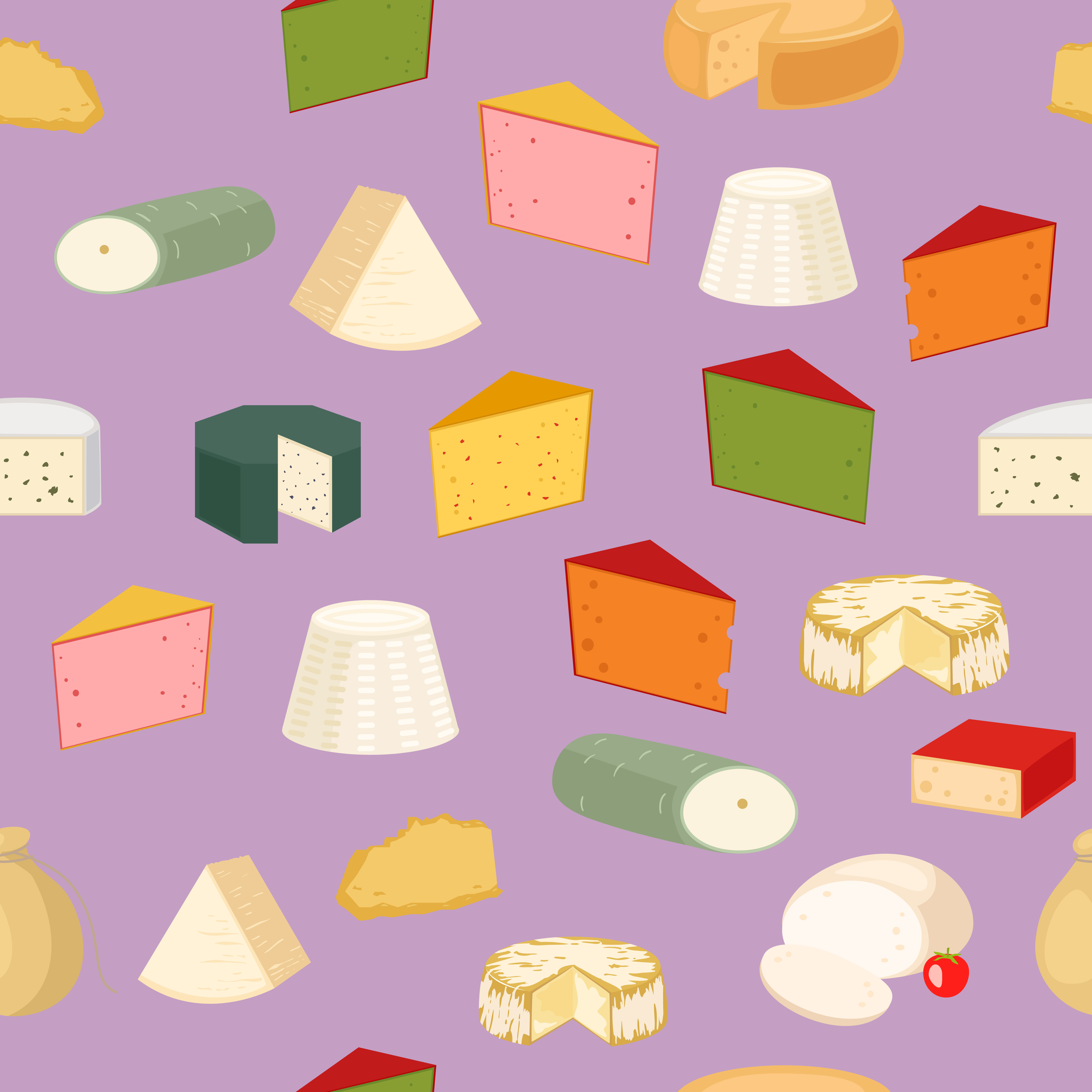Seamless pattern with cheese vector, a Decorative Illustration by RocketArt