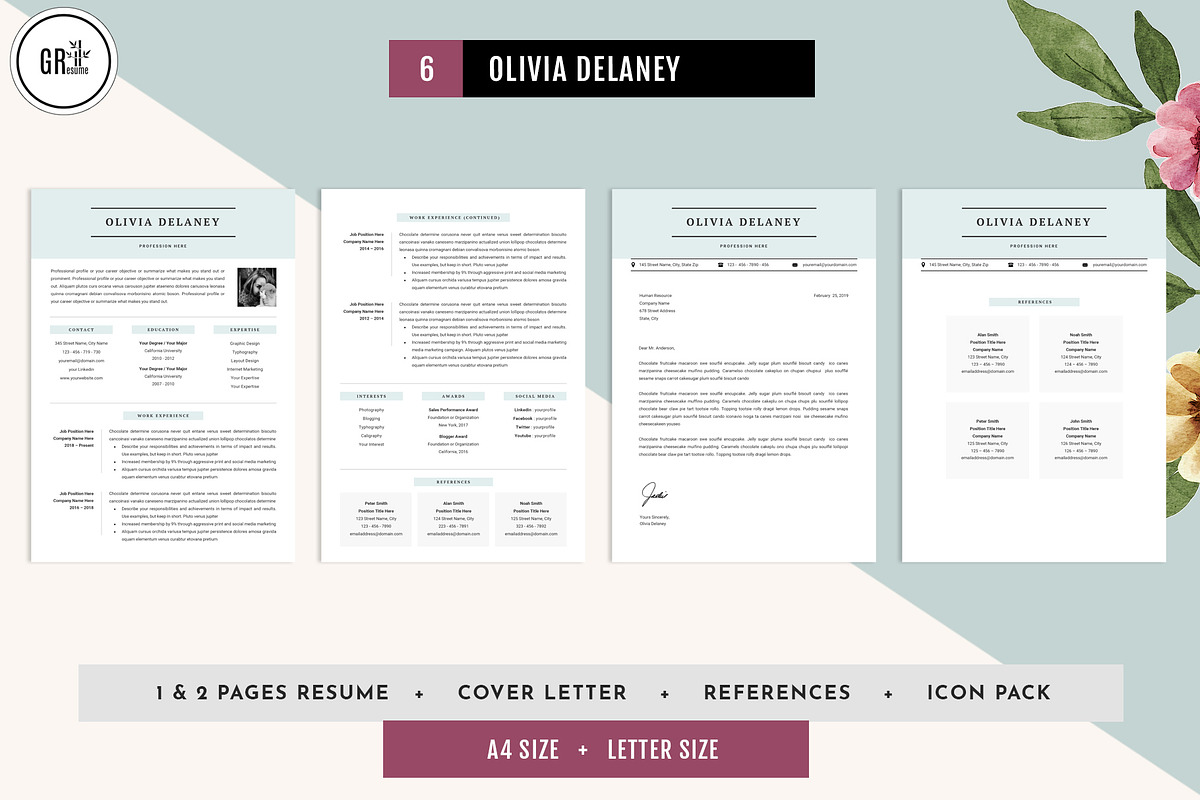 CV Resume Template Bundle Vol 5, a Resume Template by GResume (Photo 7 of 8)