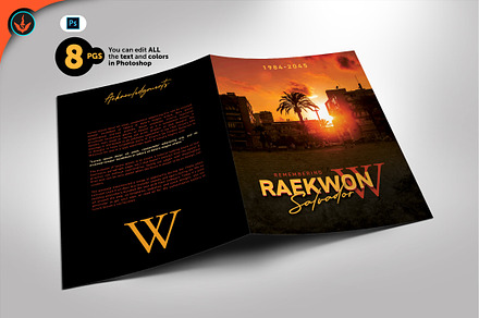Sunset 8-Pg Funeral Program Template, a Brochure Template by SeraphimChris