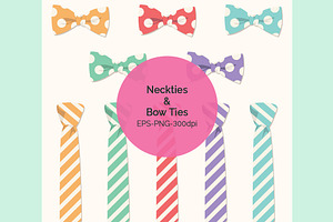 Bow Ties & Neckties Clipart Set