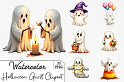 Halloween Cute Ghost Clipart PNG, an Illustration by CrexoraLab (Thumbnail 1 of 5)