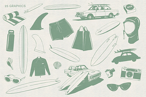 Los Angeles Surf Vector Graphics