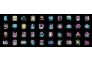 Technical document icons set vector, a Technology Illustration by Ylivdesign