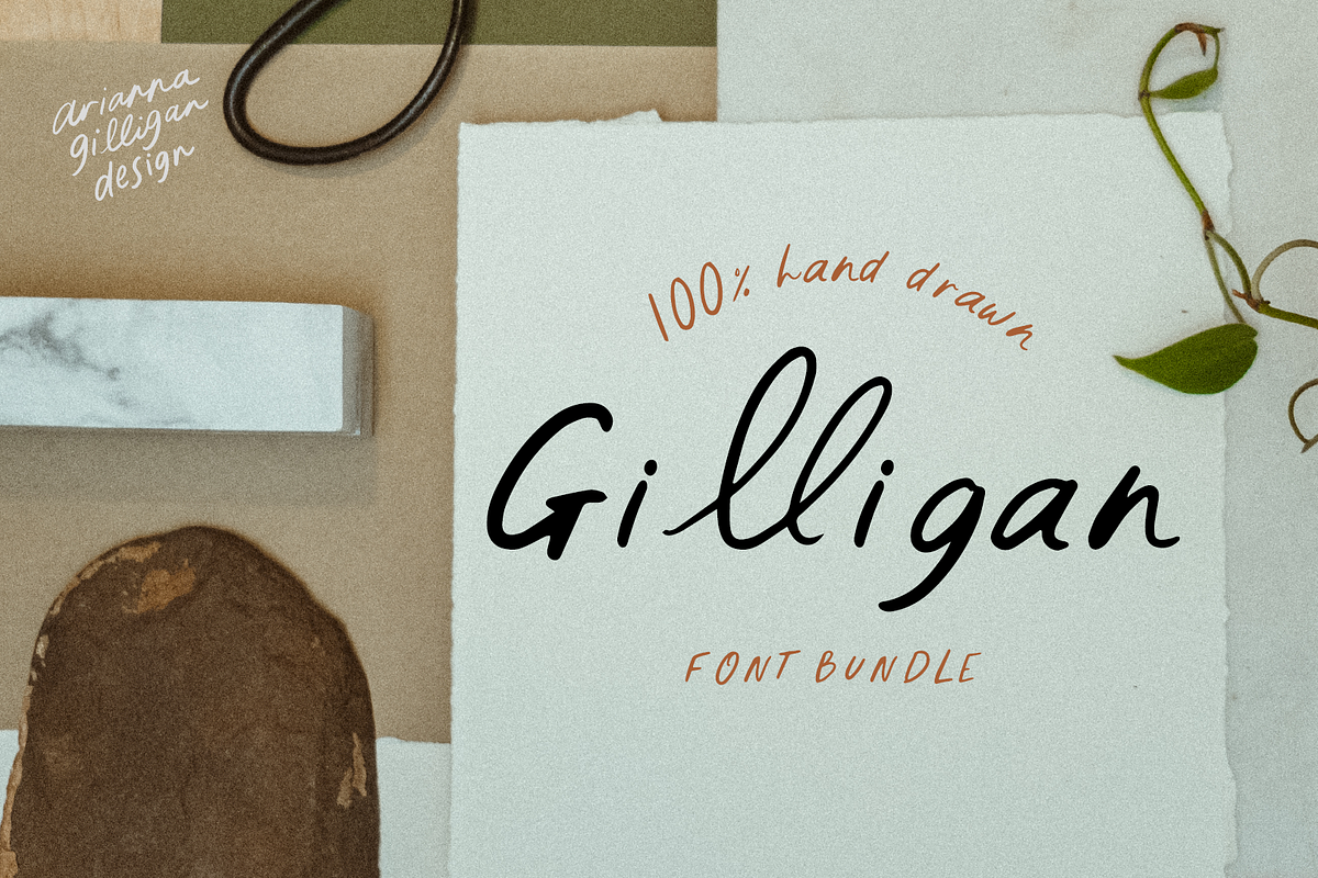 Gilligan Hand Drawn Font Bundle, a Handwritten Font by Drawn By Arianna (Photo 1 of 5)