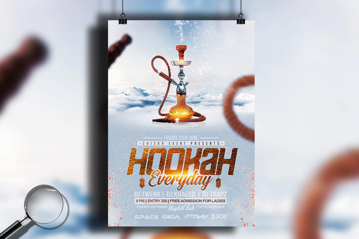 Hookah Everyday | 6 Flyer Designs, a Flyer Template by GIGA-TEMPLATE (Photo 4 of 13)