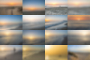 32 Sunrises. Blurred Backgrounds