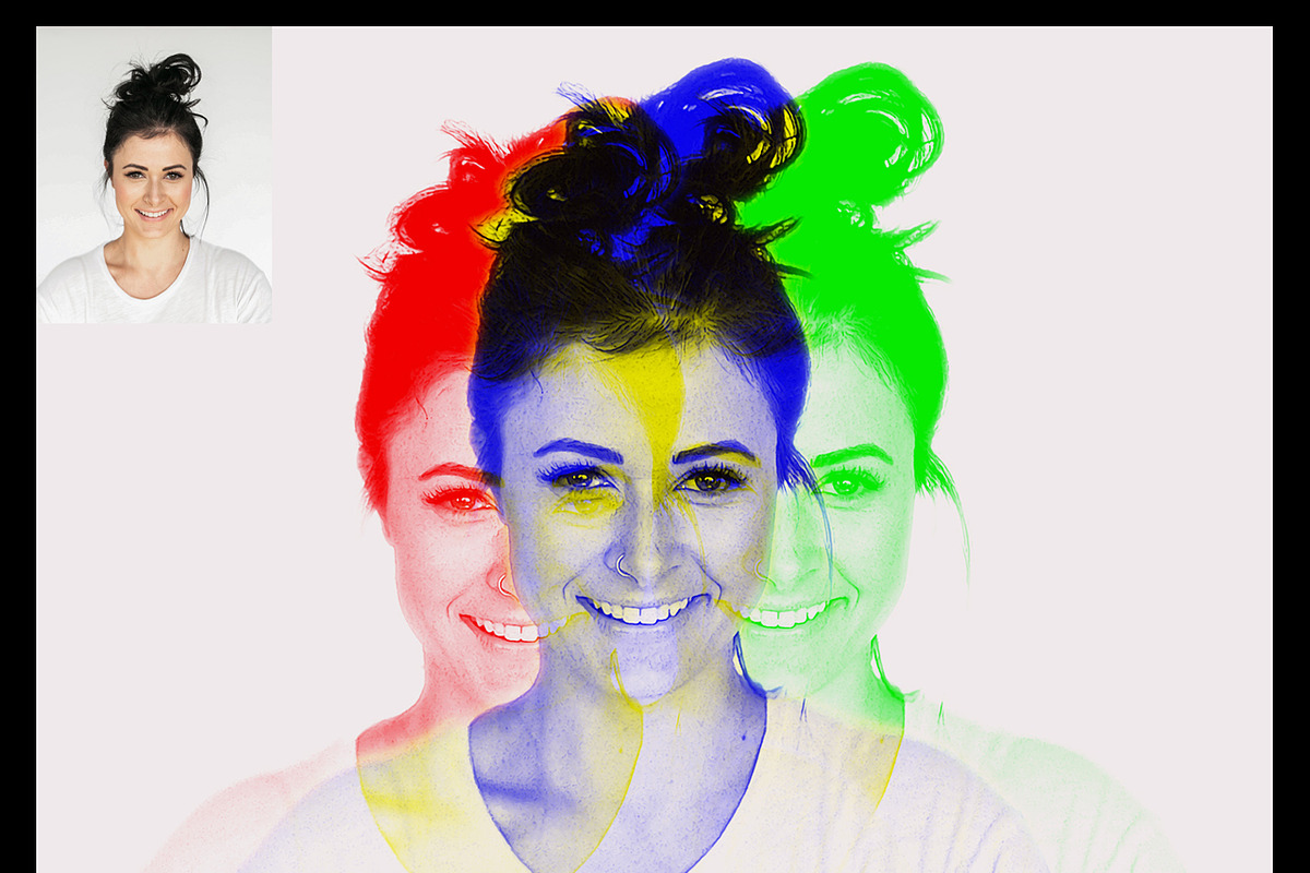 Tri Color Effect Photoshop Action, an Action Add-On by Studio Retouch
