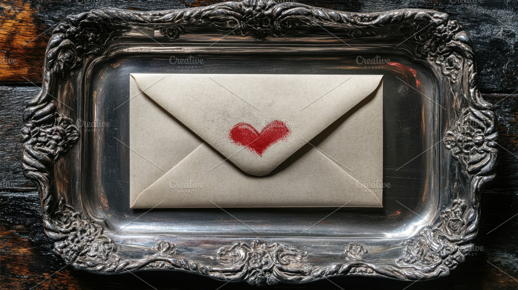 Love letter on a vintage tray, a Photo by Beautiful things