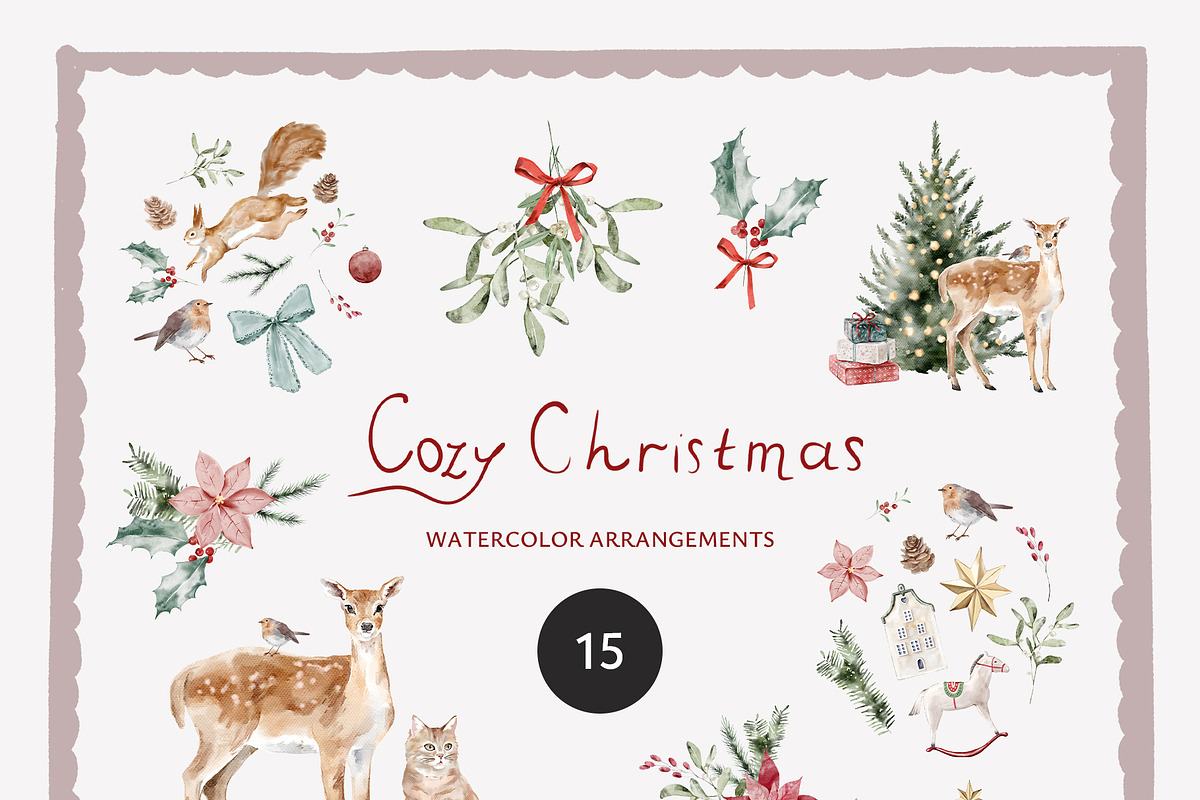 Cozy Christmas Watercolor Set, an Object Graphic by Watercolor_Ma (Photo 4 of 8)