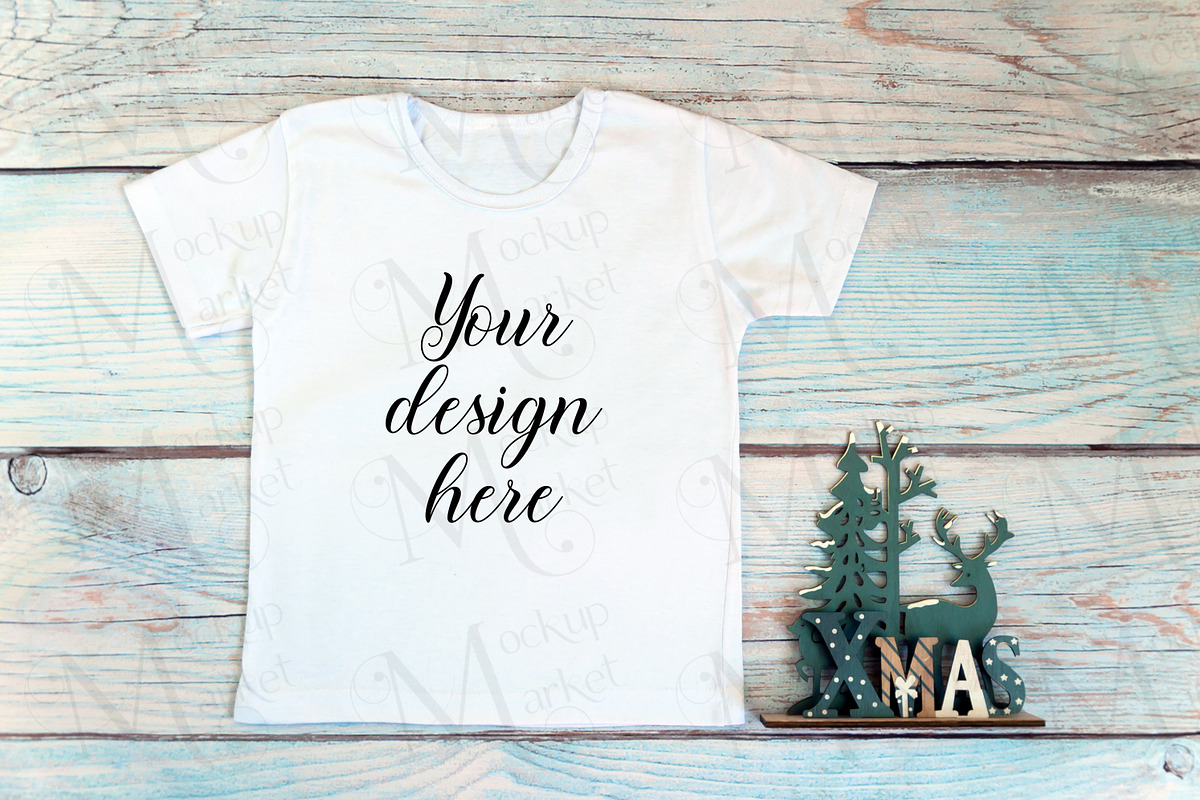 Kids Christmas T-shirt mockup bundle, a Print Template by MockupMarket (Photo 9 of 11)