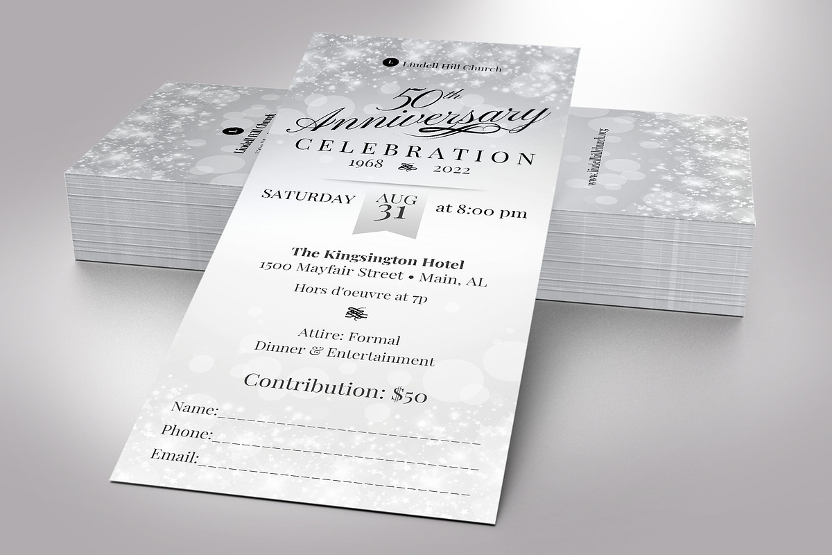 Church Anniversary Ticket Canva, a Card Template by Godserv Designs (Photo 3 of 10)