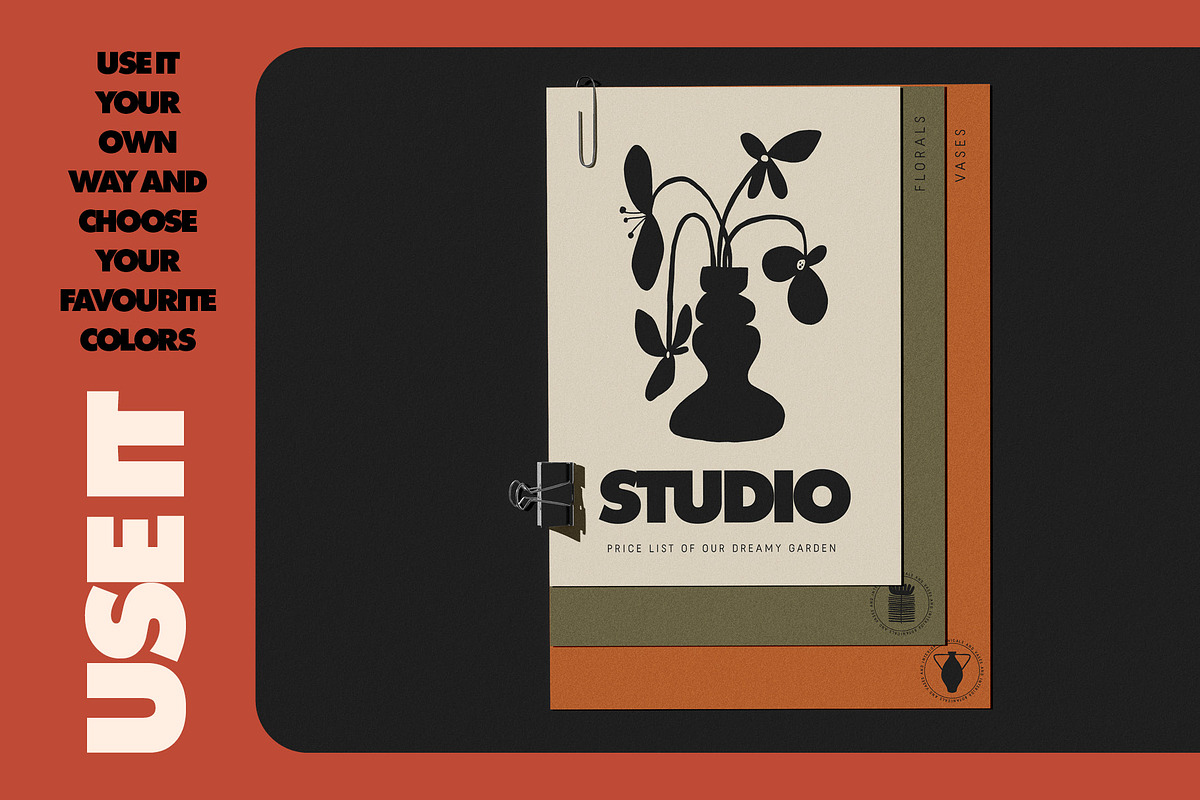 Botanical Vases Illustration Set, a Decorative Illustration by dicreate (Photo 7 of 18)