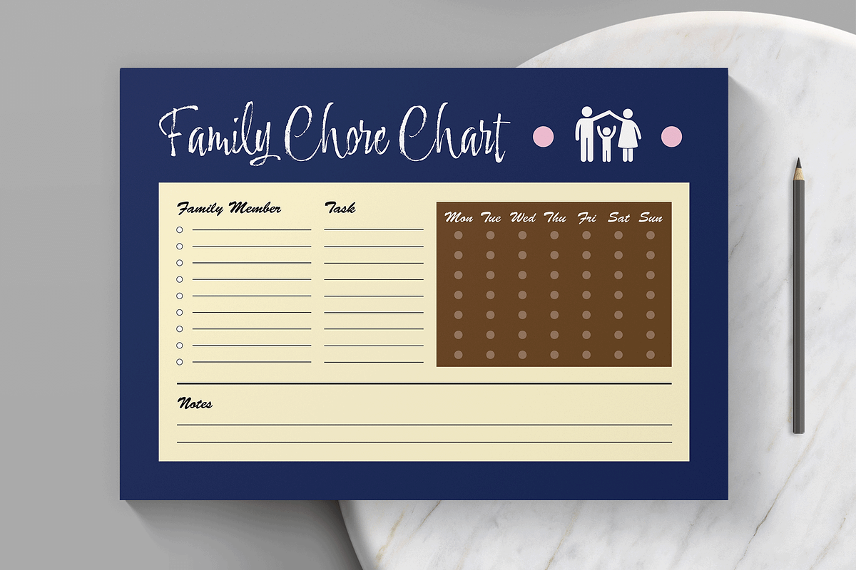 Weekly Family Chore Chart Planner, a Stationery Template by MightyDesign (Photo 3 of 6)