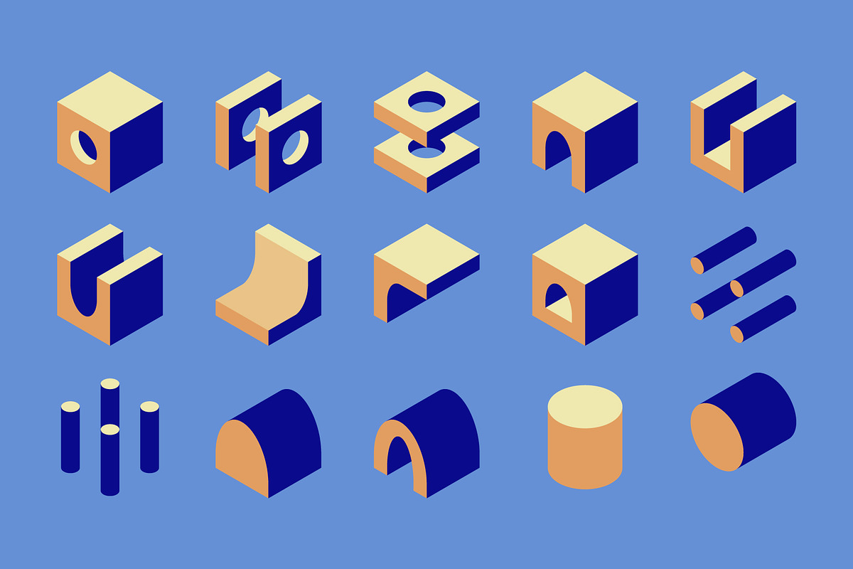 Blockscape - Isometric Shapes, an Object Graphic by Léo Alexandre (Photo 7 of 18)