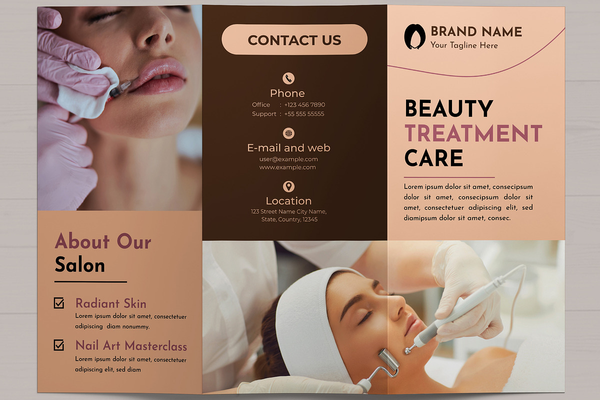 Beauty Salon Trifold Brochure, a Brochure Template by MightyDesign (Photo 2 of 7)